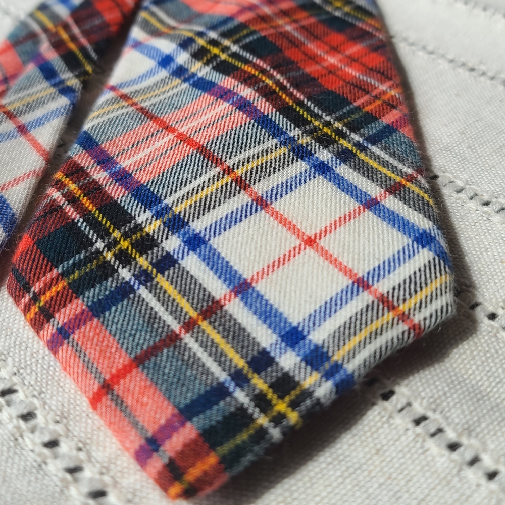 Viyella Vintage plaid tie Michelson's of London England made in Scotland - Picture 2 of 7